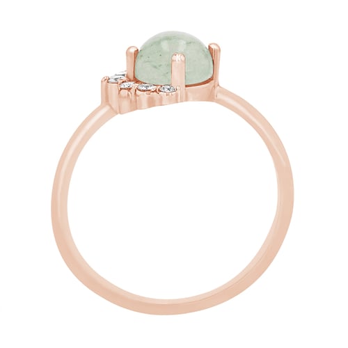 Goldener Ring mit Avanturin und Diamanten Ammiel
