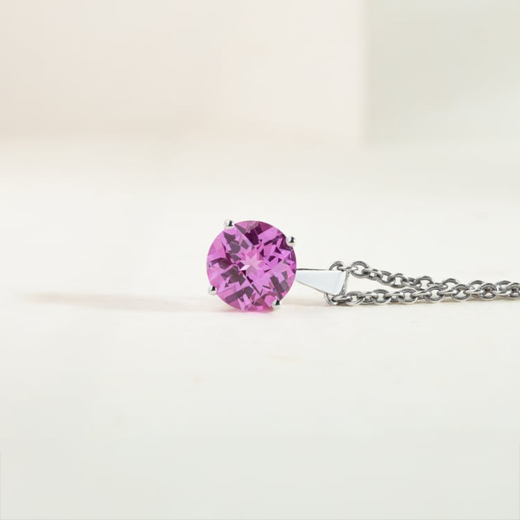 Rosa Saphir in Goldanhänger Icy 150084