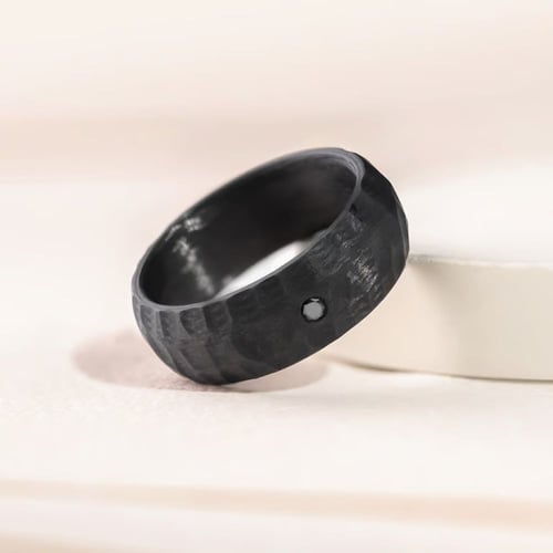 Ring aus Carbon mit Zirkon und atypischer Oberfläche Grover
