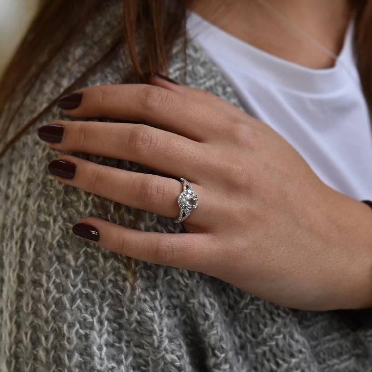 Silberring mit grünem Amethyst 37633