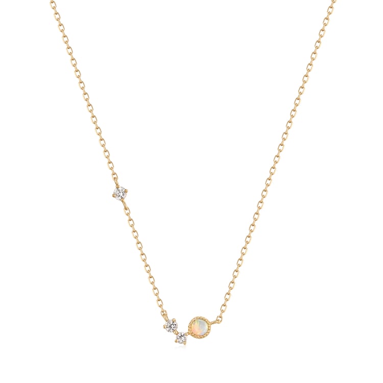 Goldene Halskette mit Opal und Saphiren Noela