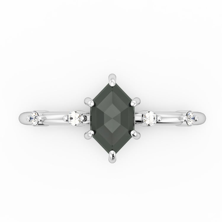 Goldring mit Hexagon Salt and Pepper Diamant Annika 93746