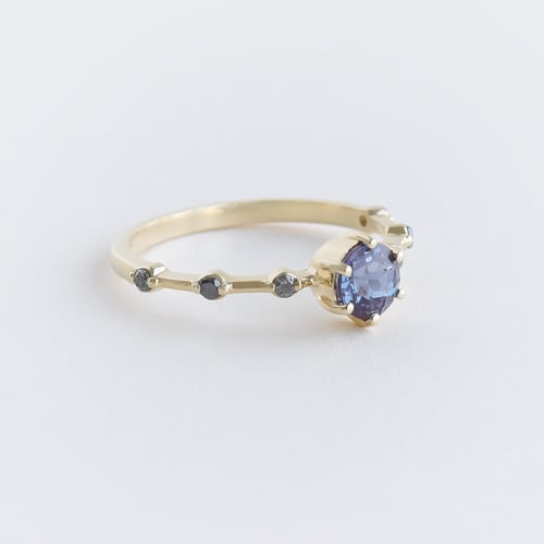Ring mit Alexandrit und seitlichen Salt and Pepper Diamanten Imelda