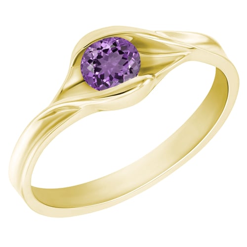 Goldring mit lila Amethyst Aliena
