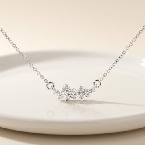 Goldene Cluster-Kette mit Diamanten Kianna