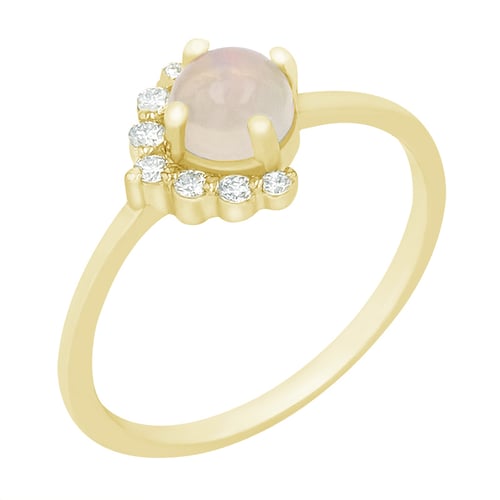 Goldener Ring mit Opal und Diamanten Ammiel