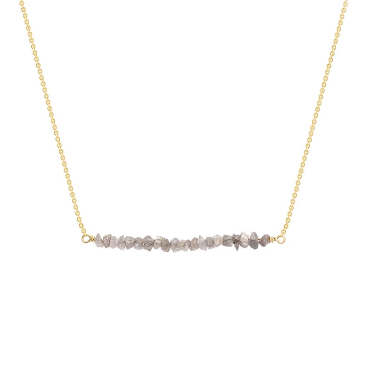 Goldener Choker mit rosa ungeschliffenen Diamanten Wandalee