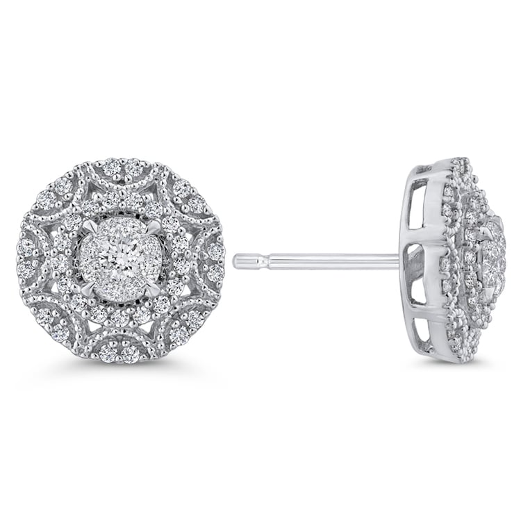 Goldene Ohrringe mit Diamanten 50074