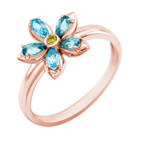 Verlobungsring mit Topasen und Diamanten Zusia