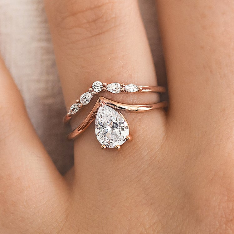 Originelles Verlobungs-Set aus Ringen mit Lab Grown Diamanten 156079