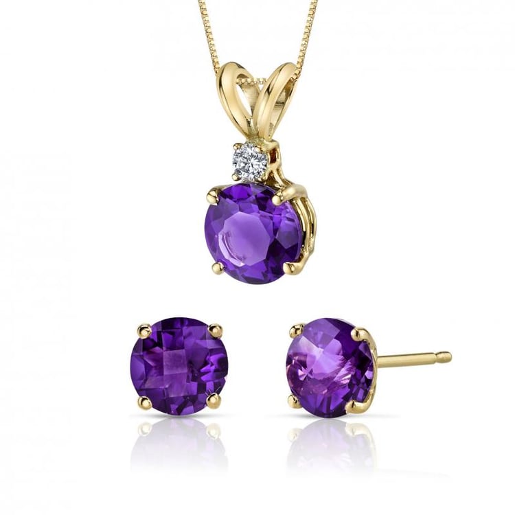 Goldene Kollektion mit Amethysten und Diamanaten Patricia
