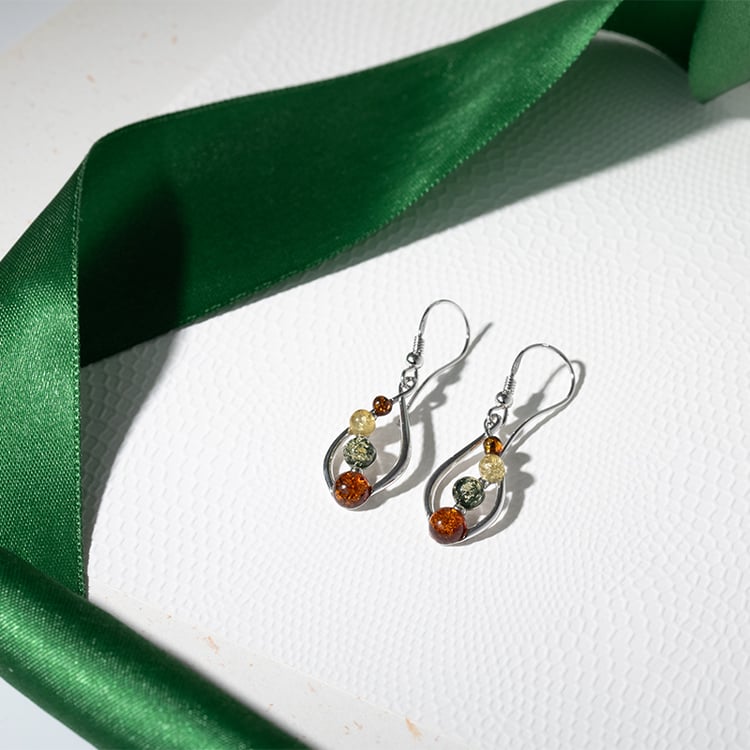 Silberne Ohrhänger mit Bernstein Keana 130533