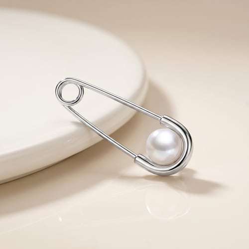 Elegante Brosche mit weißer Perle Ying