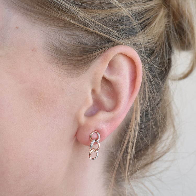 Goldene Hängeohrringe mit Diamanten Venka 86923