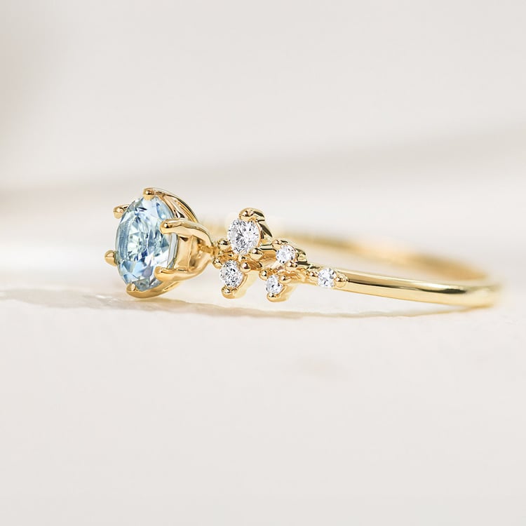 Verlobungsring mit Aquamarin und Diamanten Olha 156518