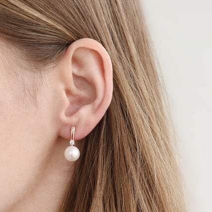 Vergoldete Perlenohrringe Sarai