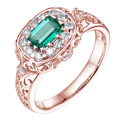 Goldring mit Smaragd und Diamanten Mare