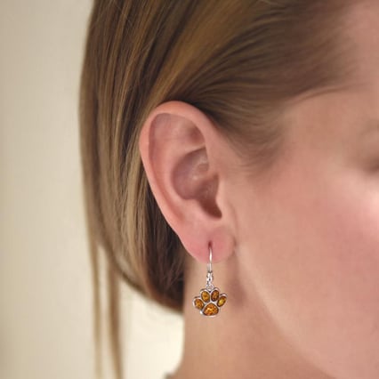 Hängeohrringe mit Bernsteinpfoten Barry