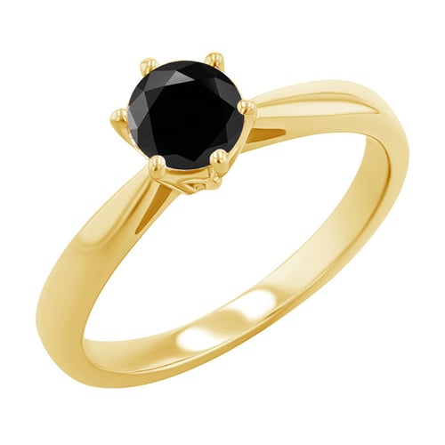 Verlobungsring mit schwarzem Diamant Sati