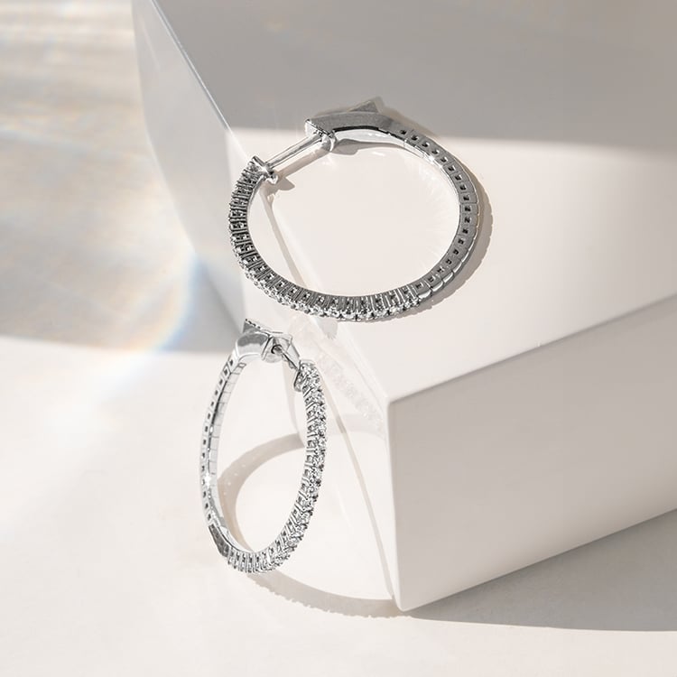 Goldene Flexi Creolen mit Lab Grown Diamanten Zeta 142094