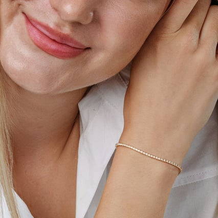 Goldenes Tennisarmband mit Lab Grown Diamanten Ema