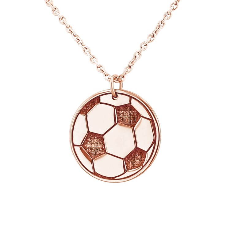 Silberner Anhänger Fußball mit Gravur Ihrer Wahl Football 124009