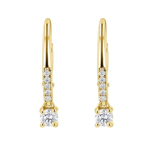 Silberne Hängeohrringe mit 0.1ct natürlichen Diamanten Noor