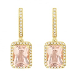 Bezaubernde Goldohrhänger mit Morganit und Diamanten Bibi