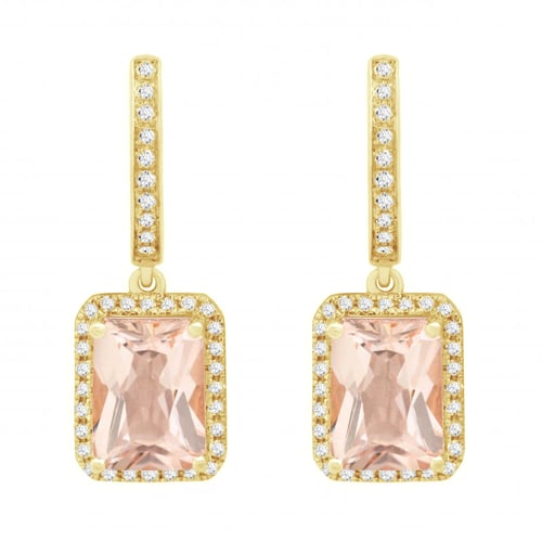 Bezaubernde Goldohrhänger mit Morganit und Diamanten Bibi