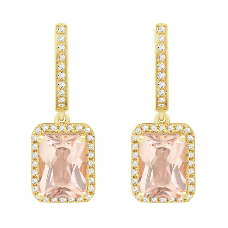 Bezaubernde Goldohrhänger mit Morganit und Diamanten Bibi 88128