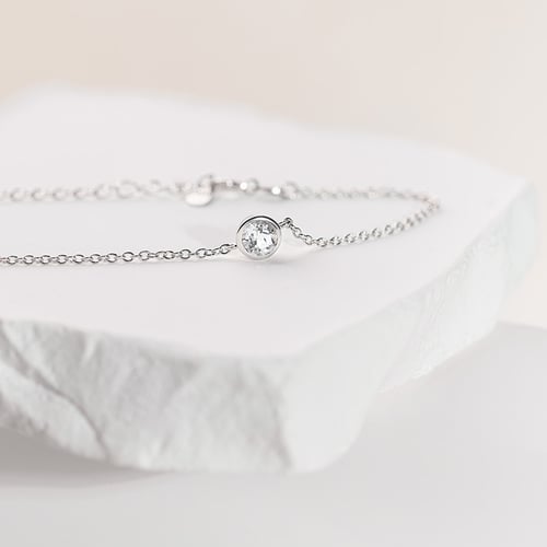 Silbernes Armband mit weißem Topas Arleth