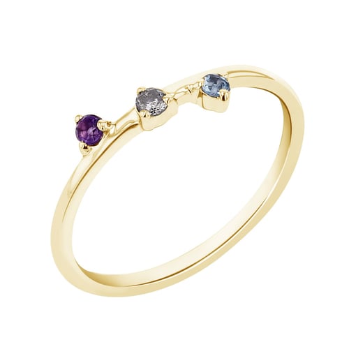 Minimalistischer Ring mit drei Edelsteinen Idalia