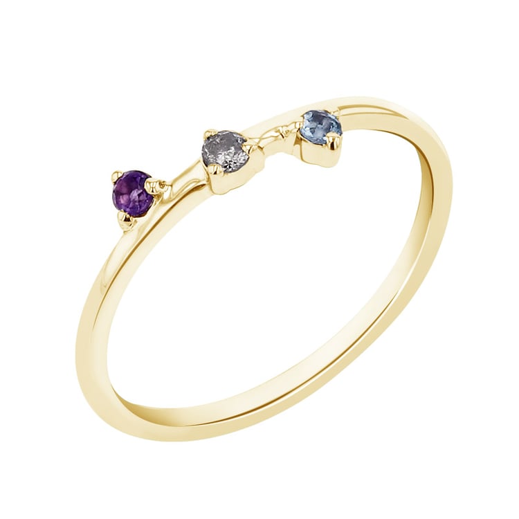 Minimalistischer Ring mit drei Edelsteinen Idalia 93880