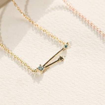 Halskette mit Tierkreiszeichen Aquarius