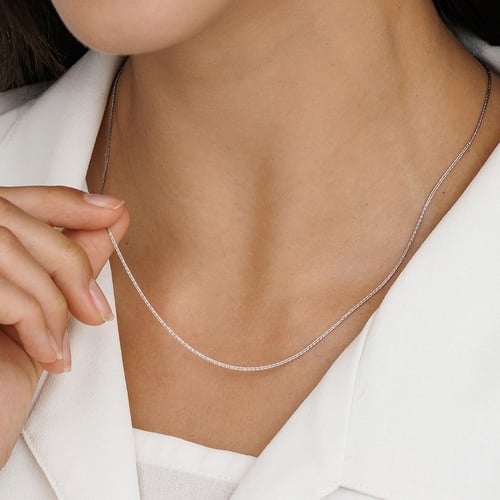 Platin Spiga-Kette 45 cm mit der Breite 1 mm