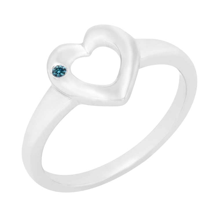 Ring mit Herz und blauem Diamanten Kelia