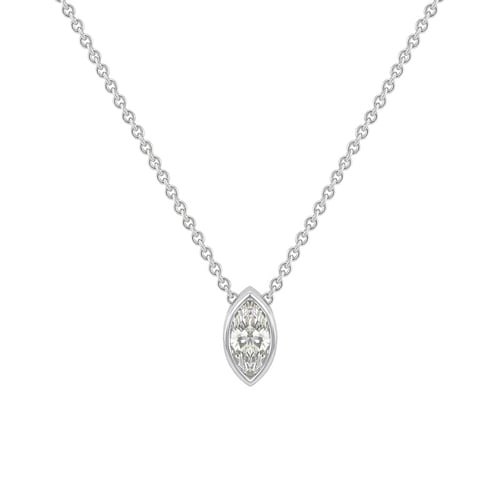 Goldkette mit 0.25ct GIA-zertifiziertem Diamant im Marquiseschliff Rabba
