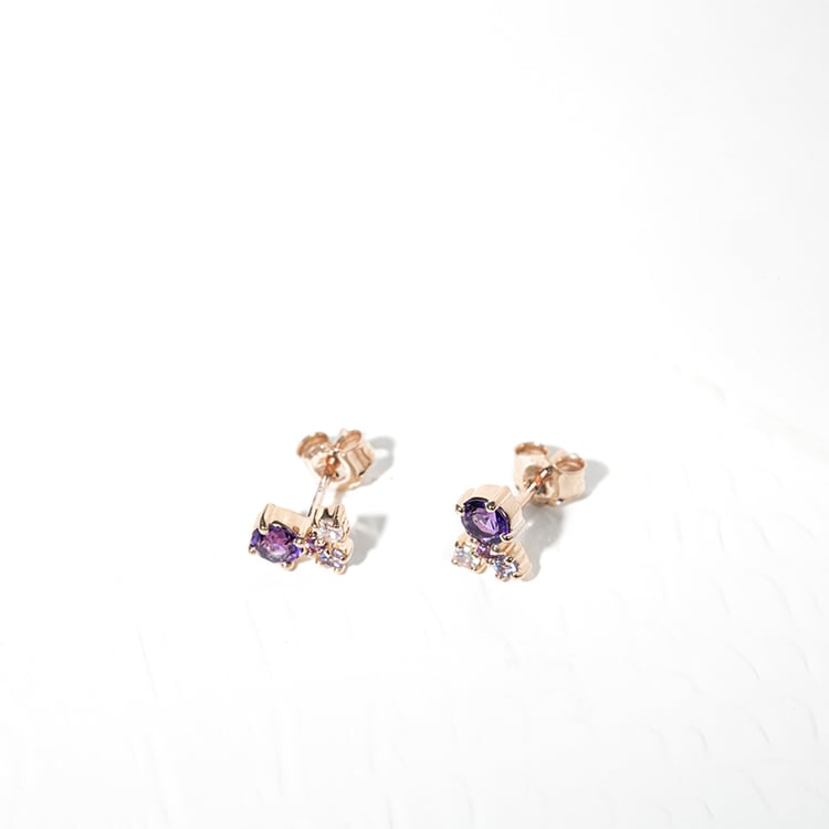 Lila Cluster Ohrringe mit Amethysten und Edelsteinen Kerrie 127038
