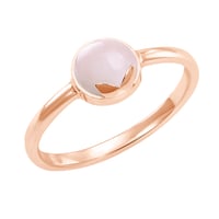 Goldener Ring mit Cabochon-Rosenquarz Yana