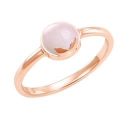 Goldener Ring mit Cabochon-Rosenquarz Yana