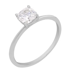 Verlobungsring mit einem Moissaniten in Kissenform mit Auswahl der Größe Macey