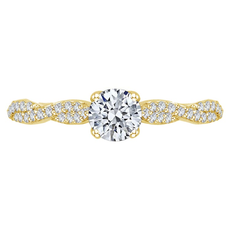 Gelbgold duchgeflochter Diamantring 75026