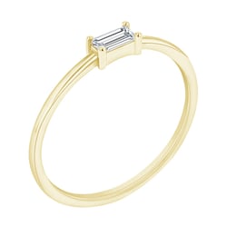 Ring mit einem Moissanit in Baguette-Form Koos