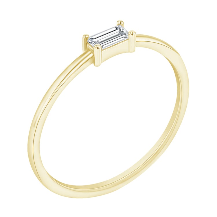 Ring mit einem Moissanit in Baguette-Form Koos