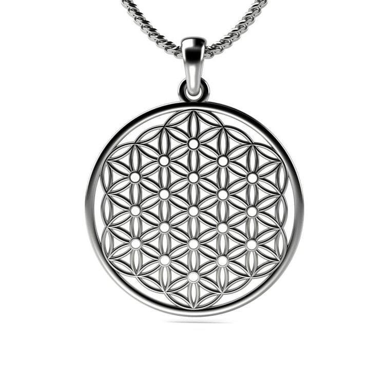 Goldener Anhänger mit Blüte des Lebens