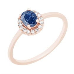 Verlobungsring mit einem zertifizierten Fancy blauen Lab-Grown Diamanten Avis