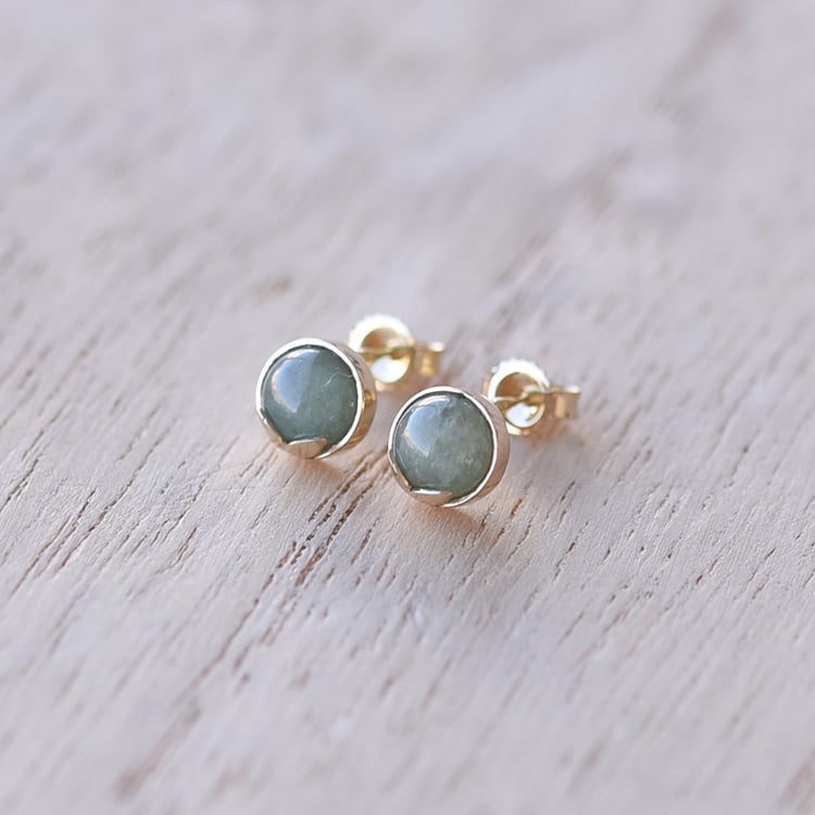 Goldene Ohrringe mit Aventurinen 61908