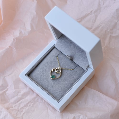 Anhänger Mutter und Kind mit Smaragd und Diamanten Ella