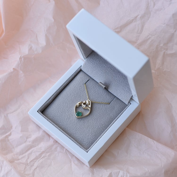 Anhänger Mutter und Kind mit Smaragd und Diamanten Ella 61854