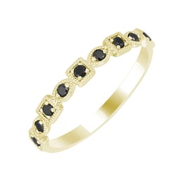 Goldener Memoryring mit schwarzen Diamanten Sanel